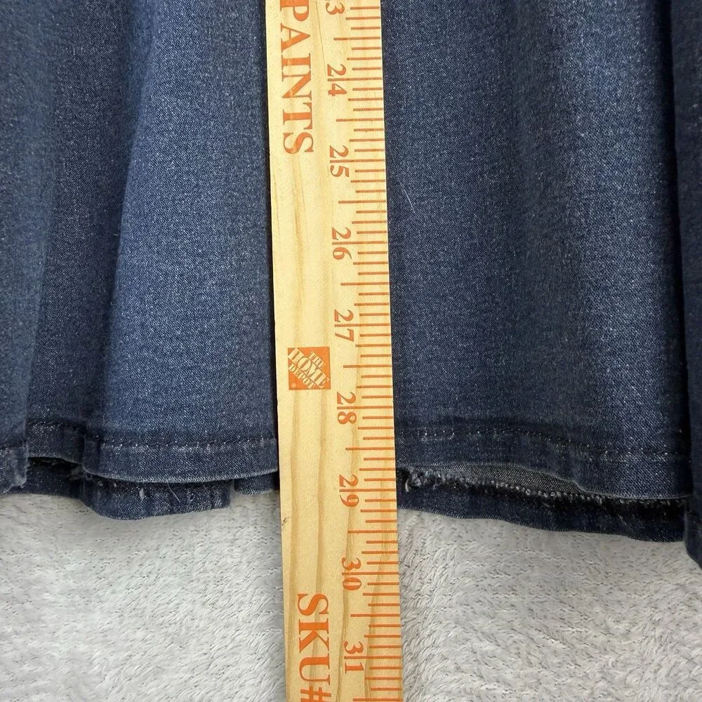 Vtg Reba Midi Skirt 16W Blue Stretch Denim Cottage Western Boho Modest Y2K 90s